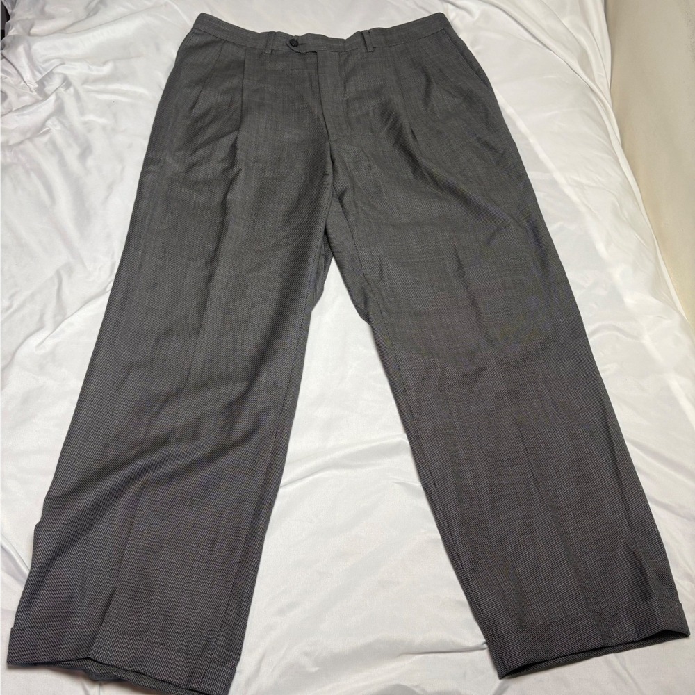 Pazoni Dress Pants Mens 38 Grey Good Pleated 100% Wool Made in Italy Como 2 1846